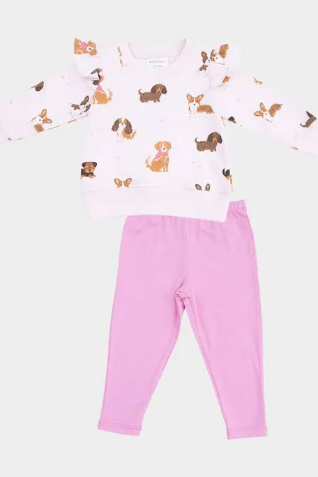 Angel Dear Best Friend Dogs - Ruffle Sweatshirt + Bamboo Legging Set
