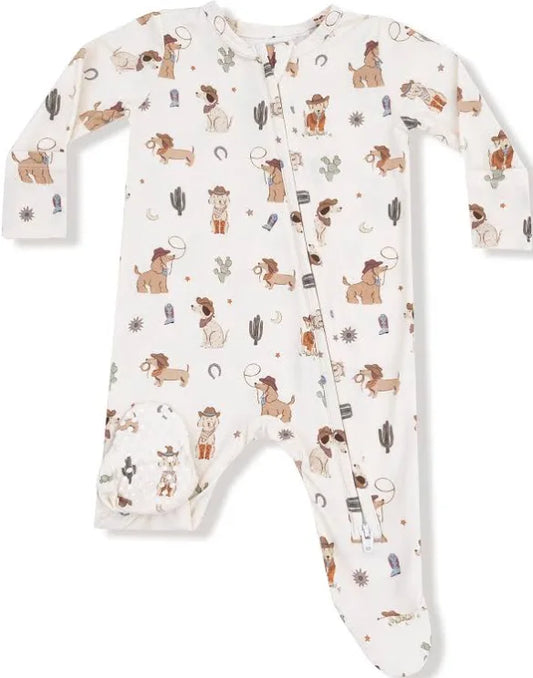 Angel Dear Cowboy Dogs- 2 way zipper footie