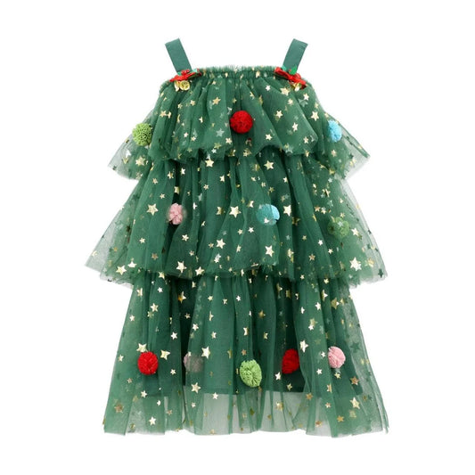 Lola and the Boys Christmas Starry Tulle Dress