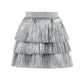 Lola & The Boys Silver Shimmer Tinsel Party Skirt