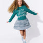 Lola & The Boys Silver Shimmer Tinsel Party Skirt
