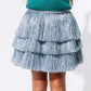 Lola & The Boys Silver Shimmer Tinsel Party Skirt