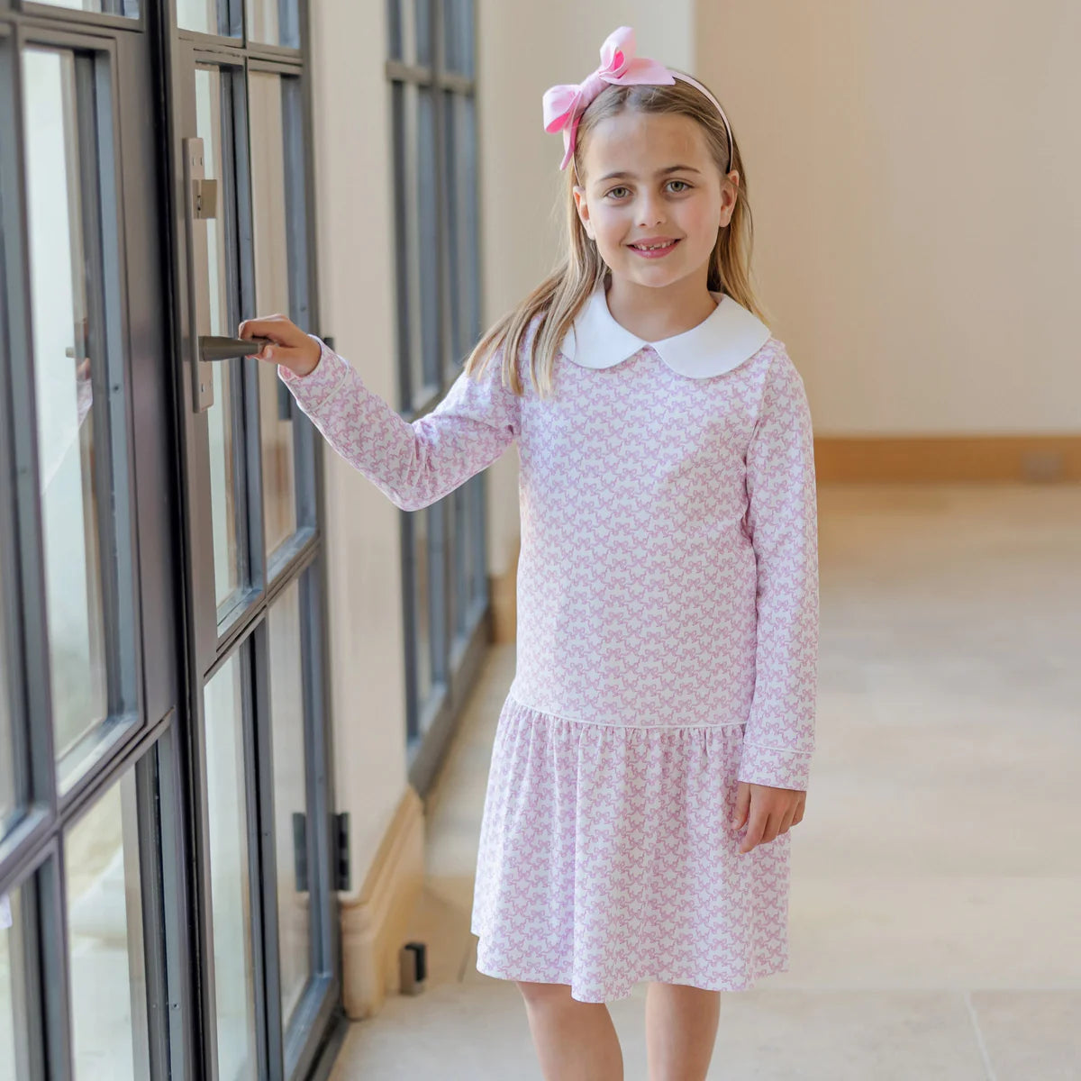 Lila and Hayes Lillian Girls’ Dress - Pretty Pink Bows