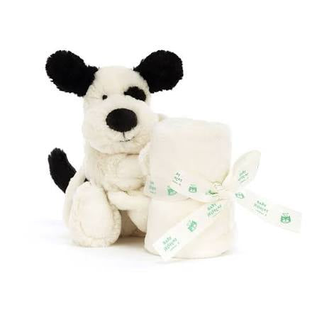 Jellycat Bashful Rufferty Black & Cream Puppy Soother