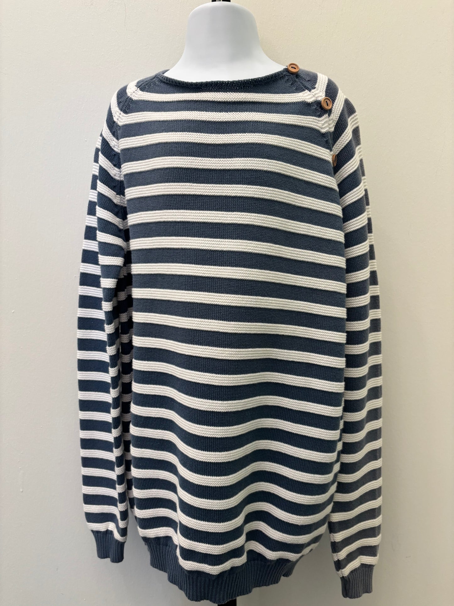 Mi Lucero Striped Blue Sweater
