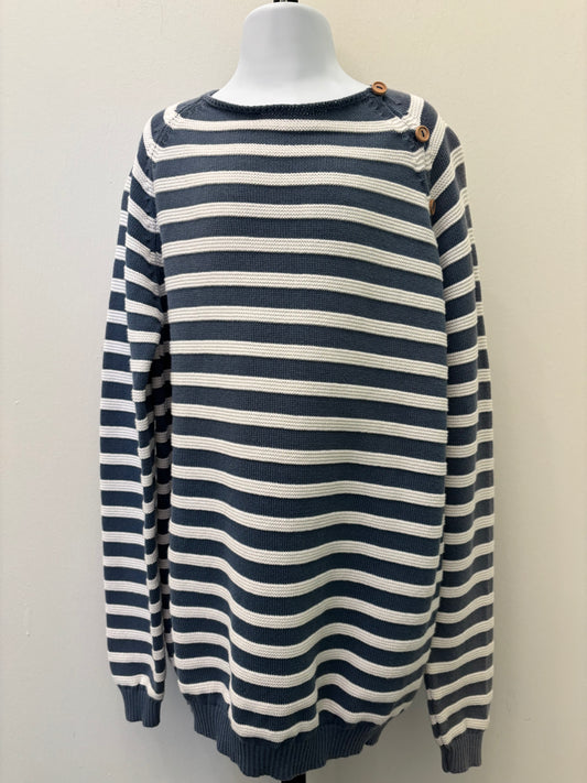 Mi Lucero Striped Blue Sweater