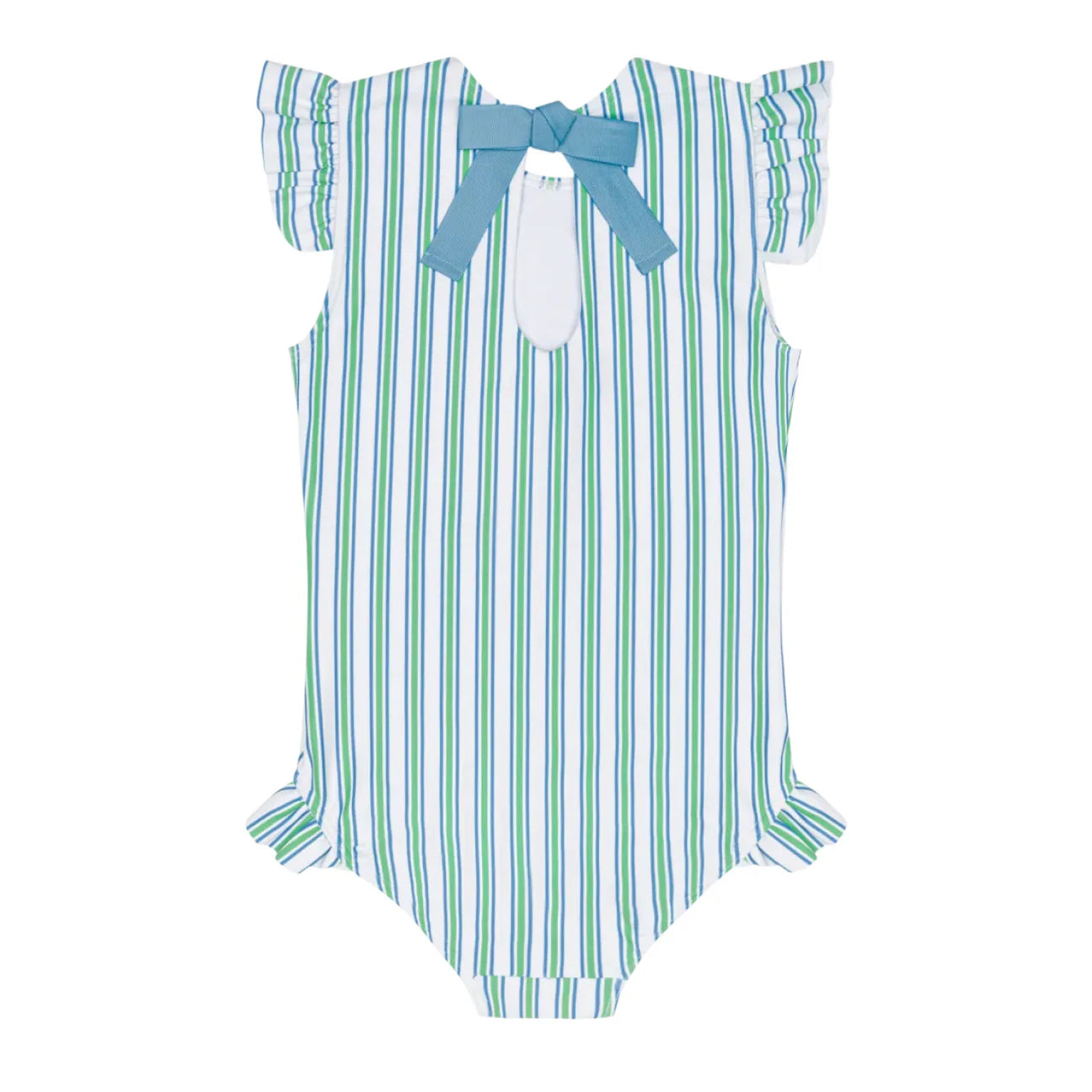 Minnow Girls Tamarin Stripe Ruffle Collar One Piece