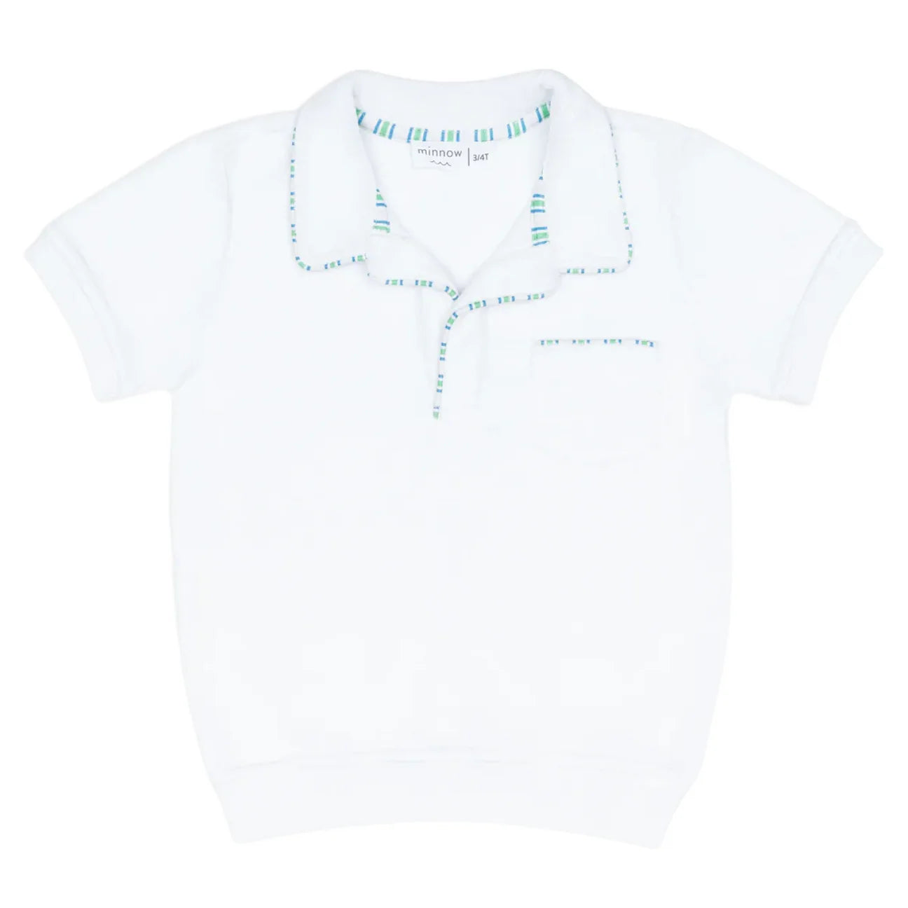 Minnow Shell White French Terry Polo - unisex
