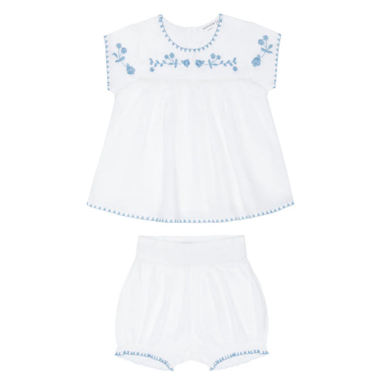Minnow Girls White Embroidered Set