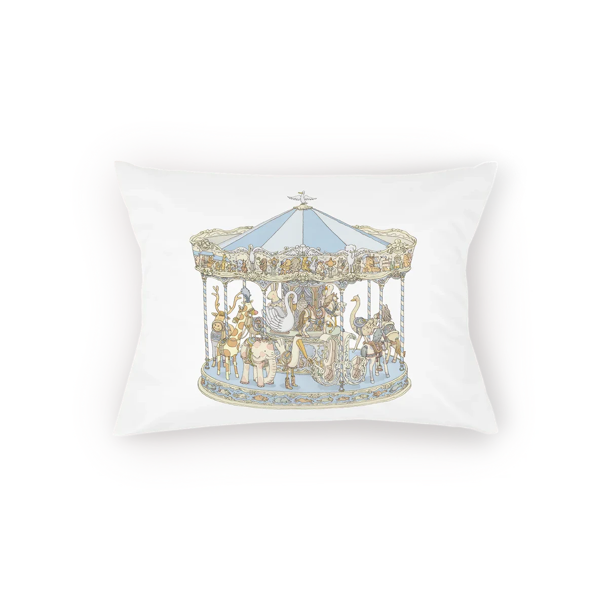 Atelier Choux Carousel Blue Velour Pillow