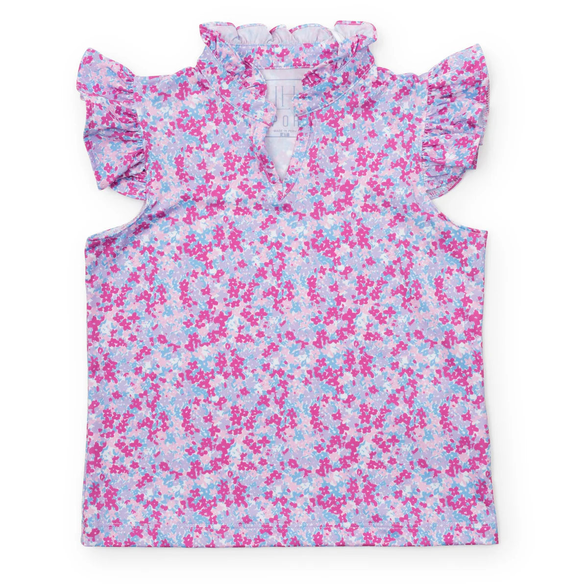 LILA AND HAYES ELLIE GIRLS' SLEEVELESS RUFFLED TOP BY LH SPORT - Preppy Petals