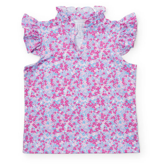 LILA AND HAYES ELLIE GIRLS' SLEEVELESS RUFFLED TOP BY LH SPORT - Preppy Petals