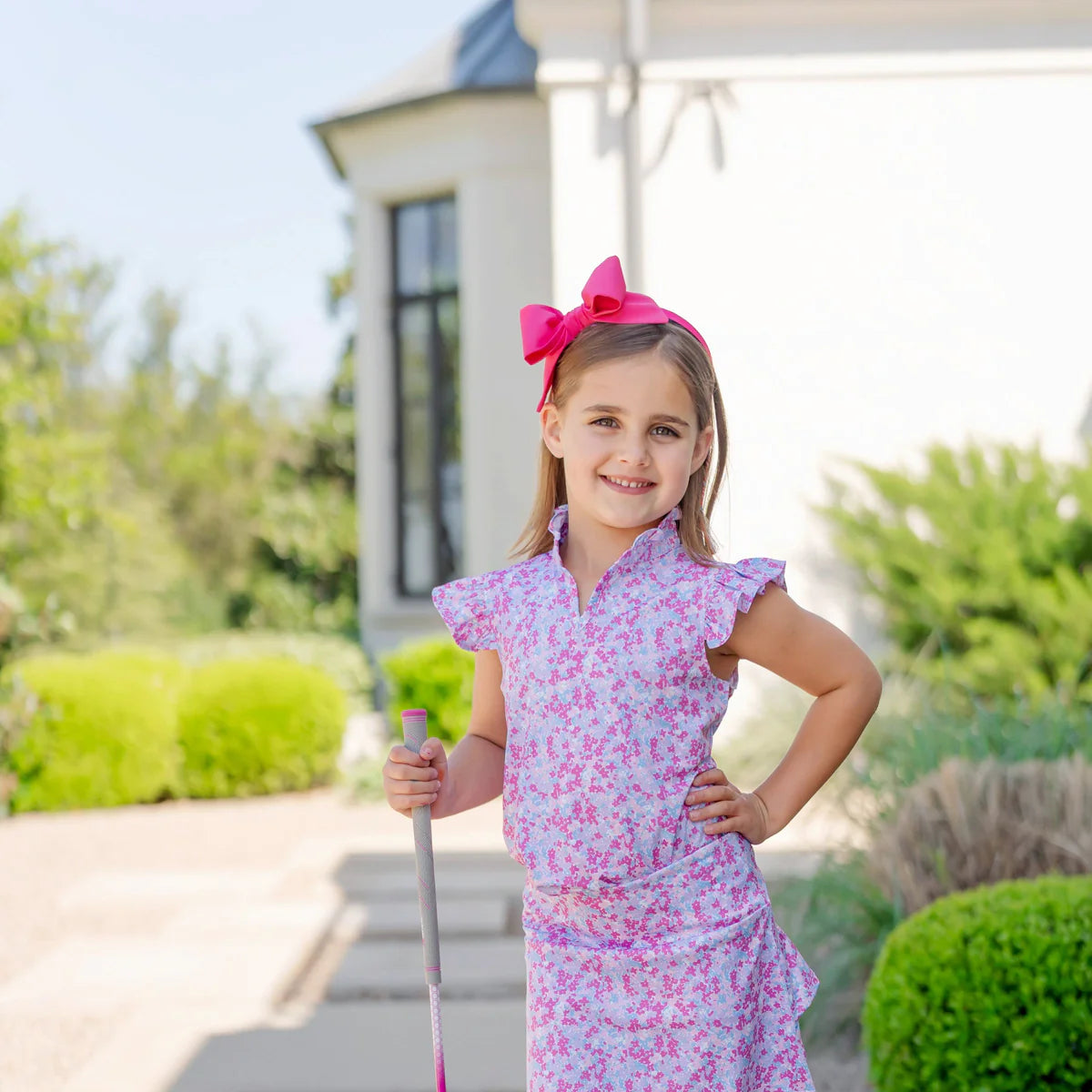LILA AND HAYES ELLIE GIRLS' SLEEVELESS RUFFLED TOP BY LH SPORT - Preppy Petals