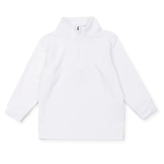 LILA AND HAYES SAM QUARTER ZIP PULLOVER BY LH SPORT - White