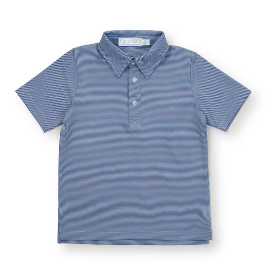 LILA & HAYES WILL BOYS' PERFORMANCE POLO BY LH SPORT BLUE STRIPES