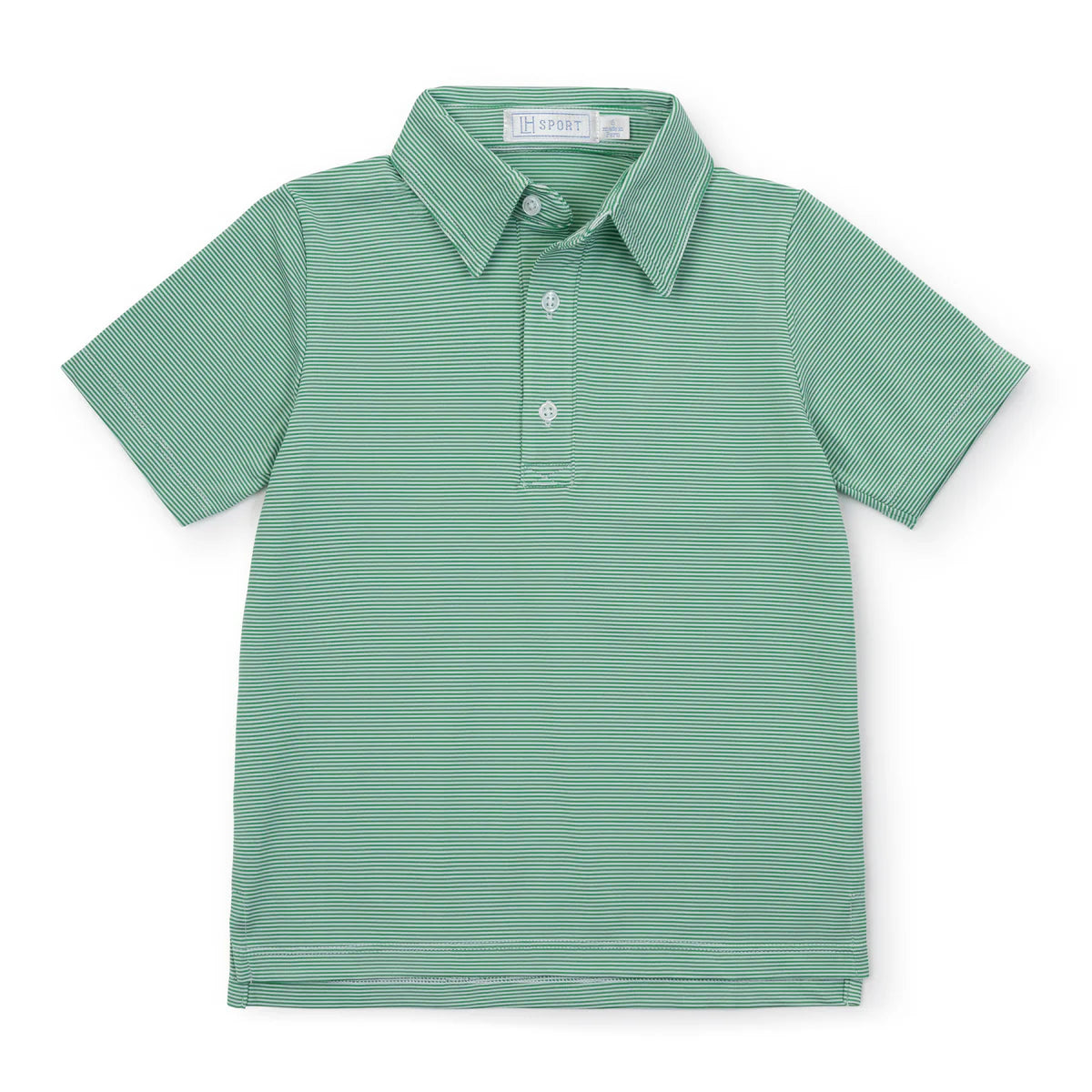LILA & HAYES WILL BOYS' PERFORMANCE POLO BY LH SPORT GREEN STRIPES