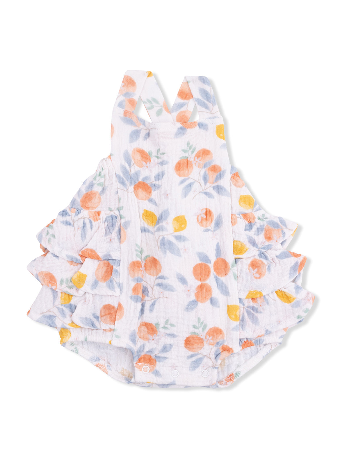 Angel Dear Citrus Floral Ruffle Sunsuit
