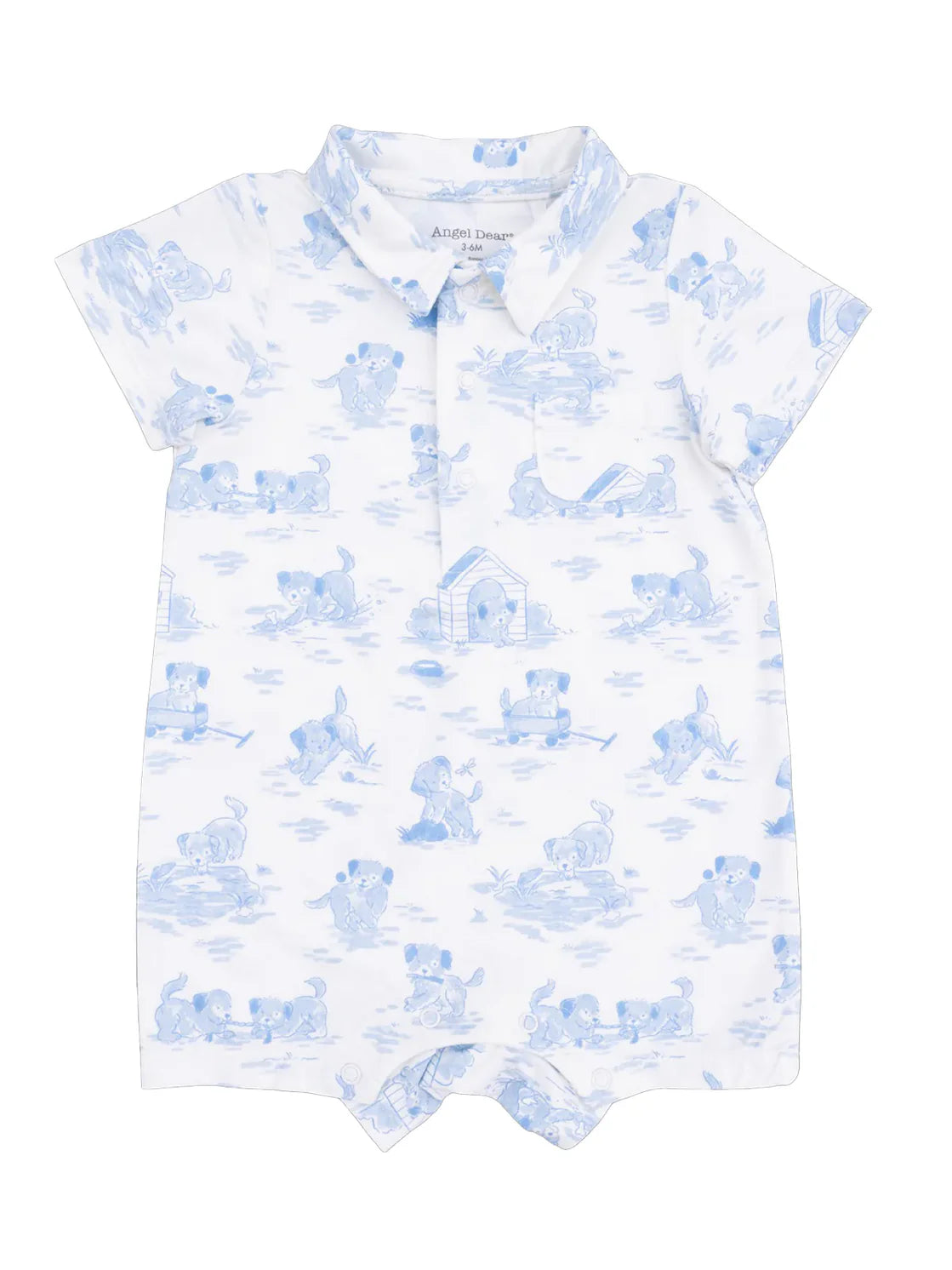 Angel Dear Puppy Toile Blue Polo Shortie