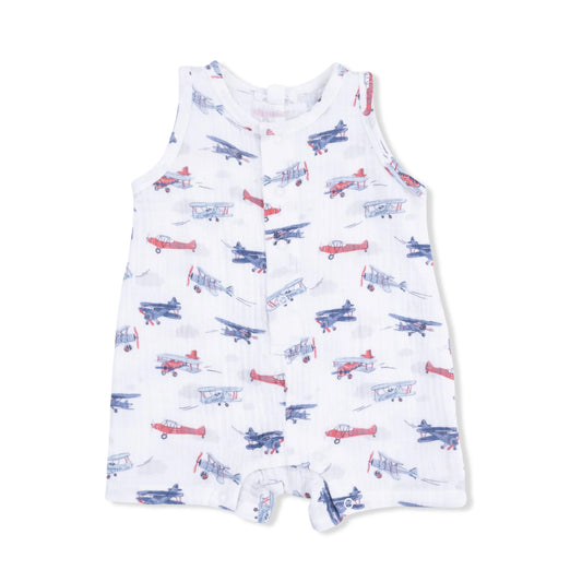 Angel Dear Vintage Plane Shortie Romper
