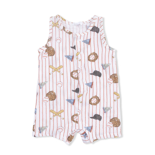 Angel Dear Vintage Baseball Shortie Romper