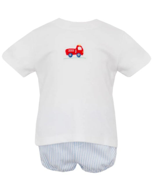 Petit Bebe Firetruck Short Set
