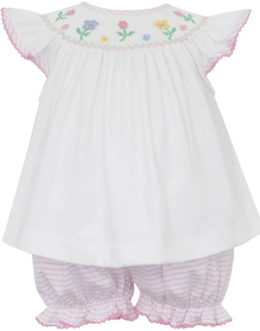 Petit Bebe Pink Flower Bloomer Set