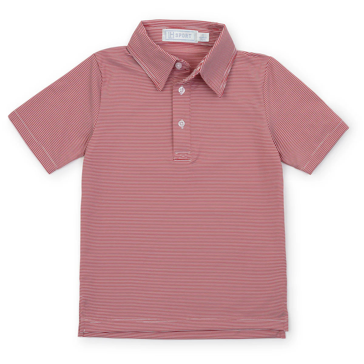 LILA & HAYES WILL BOYS' PERFORMANCE POLO BY LH SPORT RED STRIPES