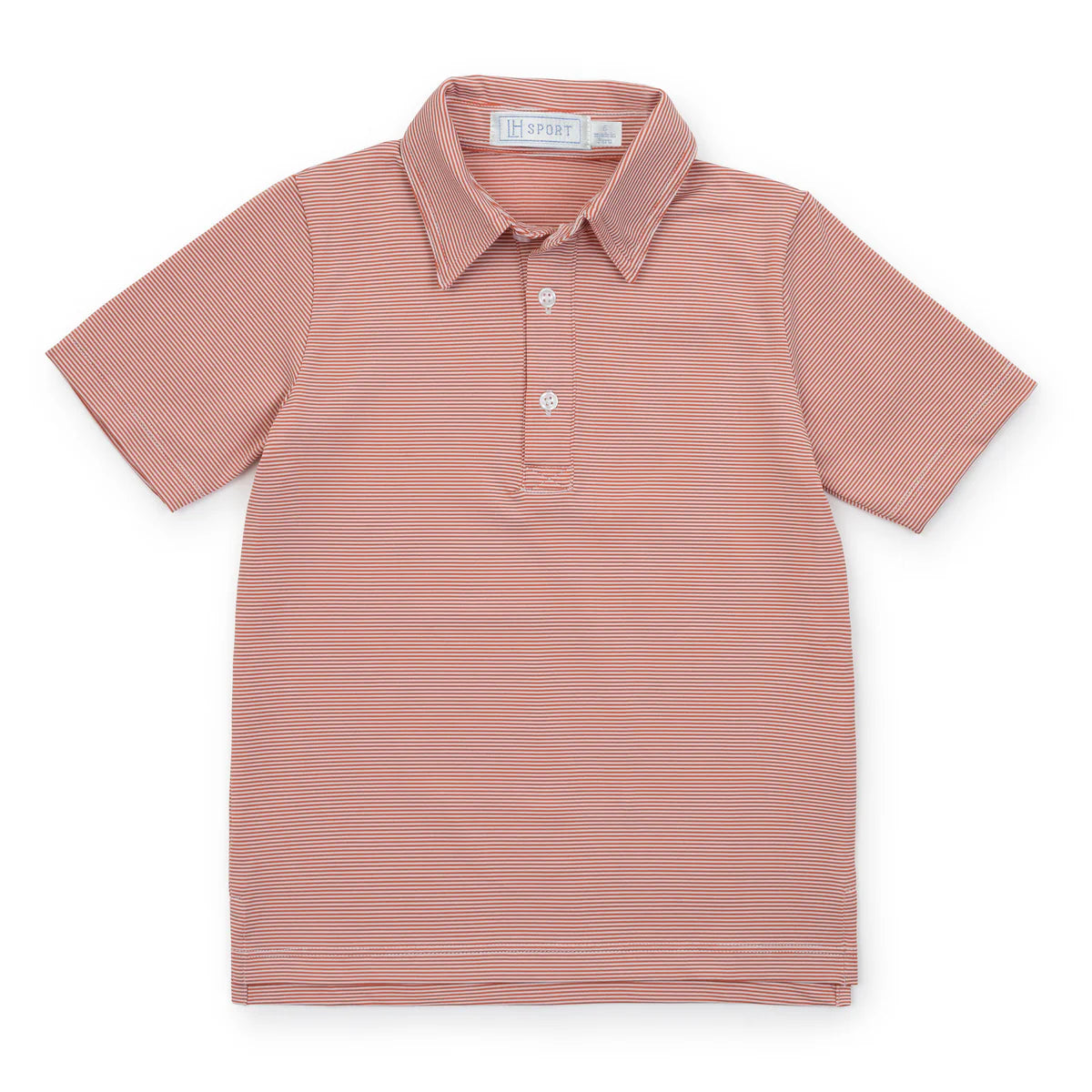 LILA & HAYES WILL BOYS' PERFORMANCE POLO BY LH SPORT ORANGE STRIPES