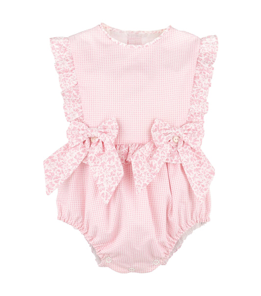 Sophie & Lucas Girls Blooms Gingham Bubble - Pink