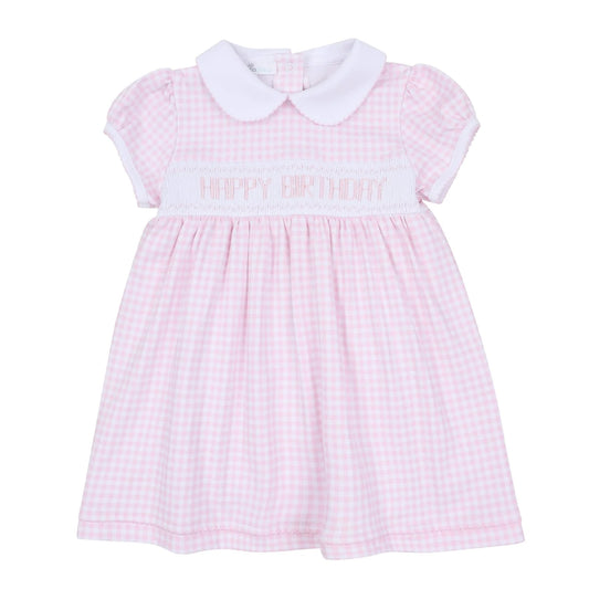 Magnolia Baby - Birthday Classics Smocked Short Sleeve Dress - Pink
