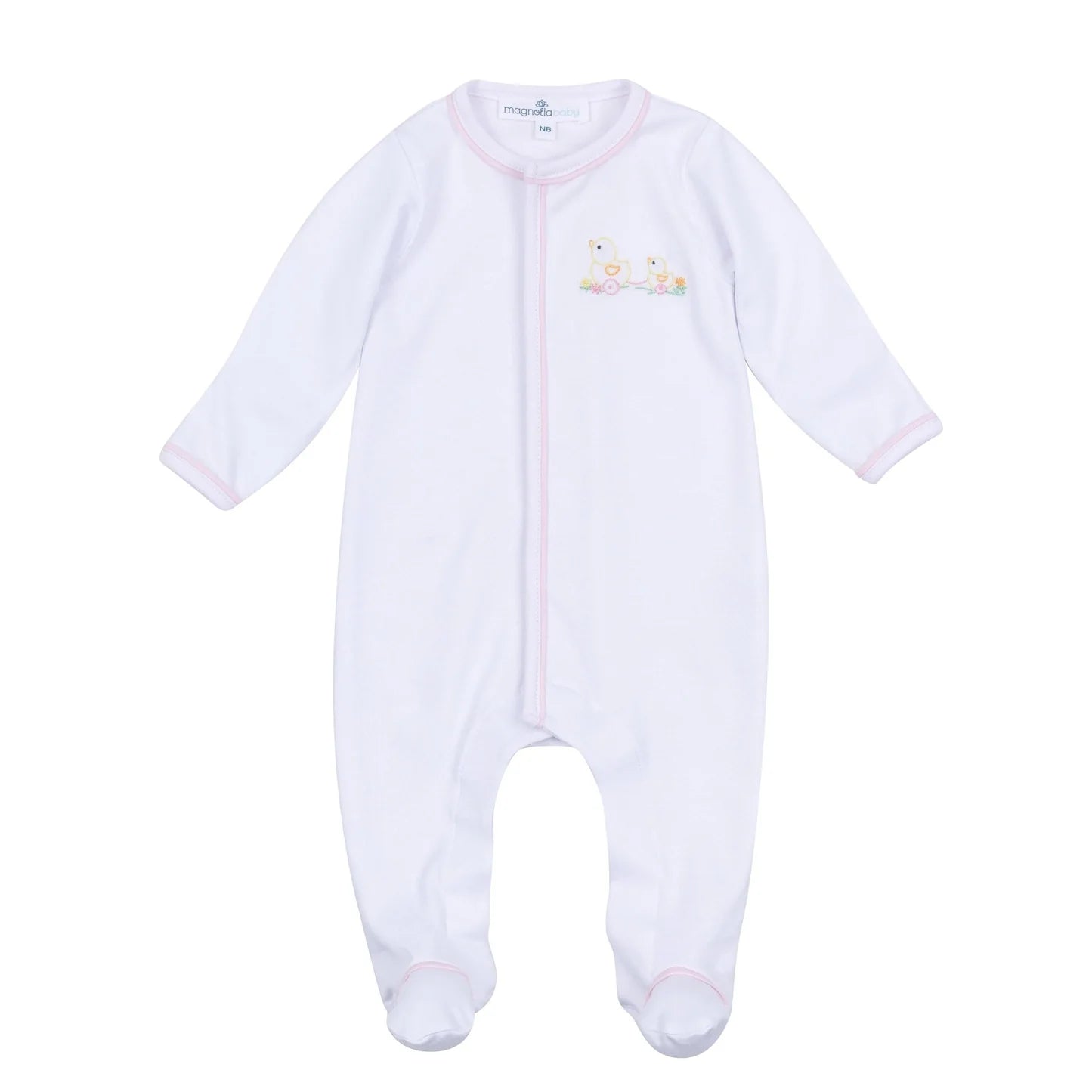 Magnolia Baby Vintage Duckie Pulltoy Footie - Pink