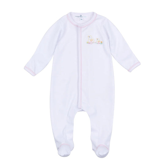 Magnolia Baby Vintage Duckie Pulltoy Footie - Pink
