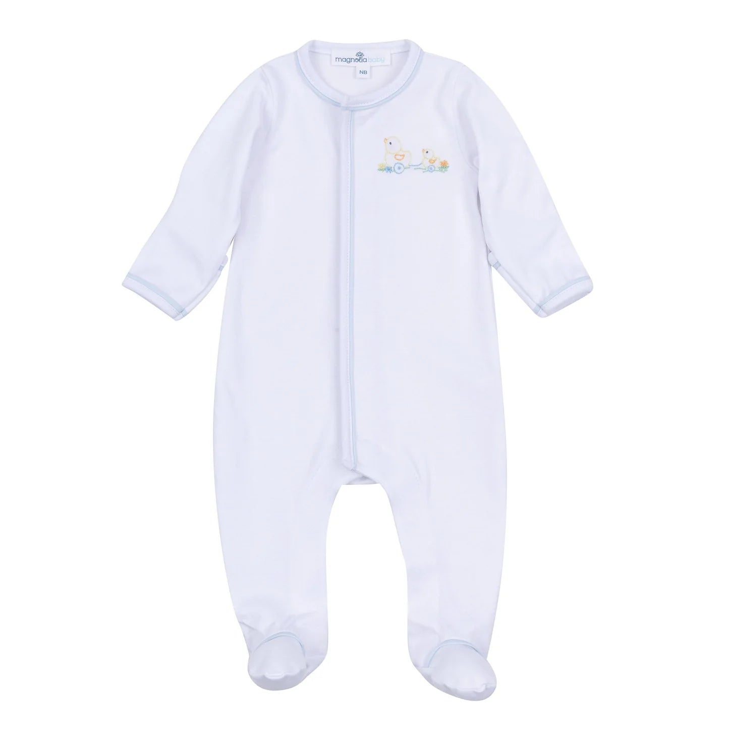 Magnolia Baby Vintage Duckie Pulltoy Footie - Light Blue