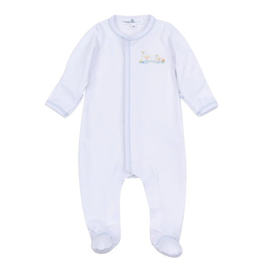 Magnolia Baby Vintage Duckie Pulltoy Footie - Light Blue