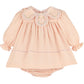Sophie and Lucas Blush Embroidered Petal Collar Dress