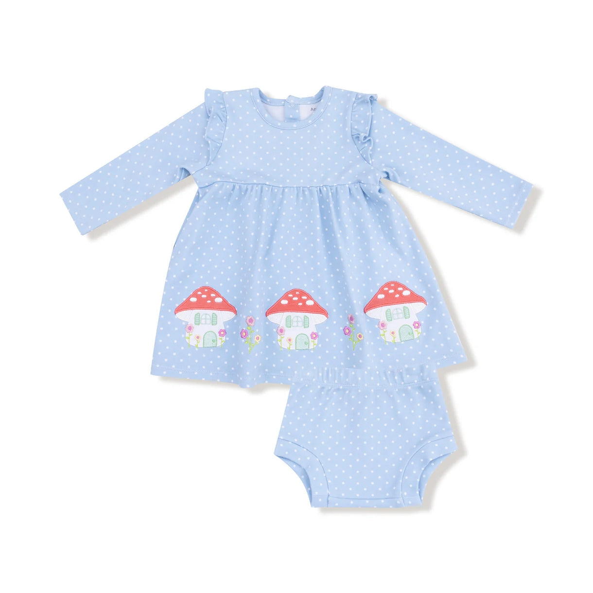 Angel Dear - Bebe Blue Dot Dress with Diaper Cover