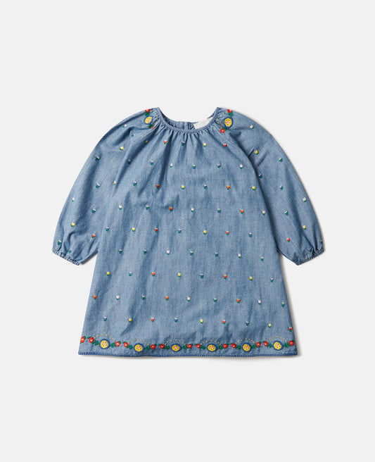 Stella McCartney Tulip Embroidered Chambray Dress