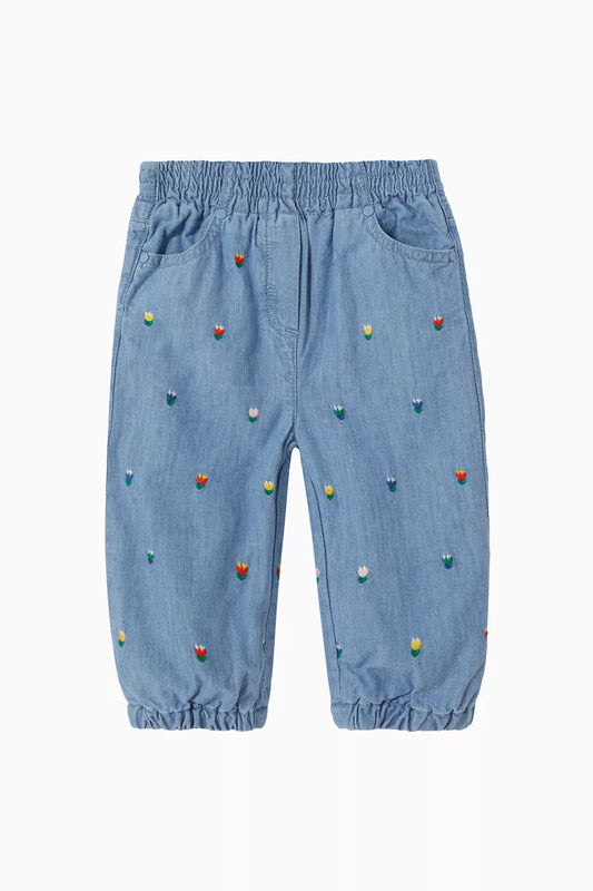 Stella McCartney Tulip Embroidered Denim Jeans
