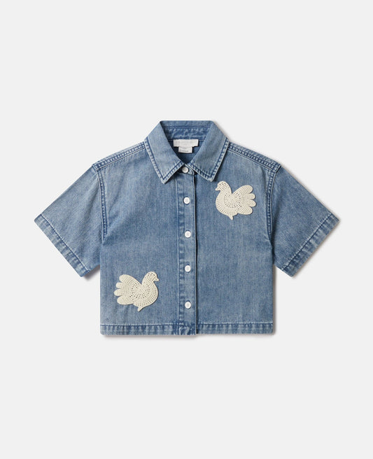 Stella McCartney Crochet Bird Denim Shirt