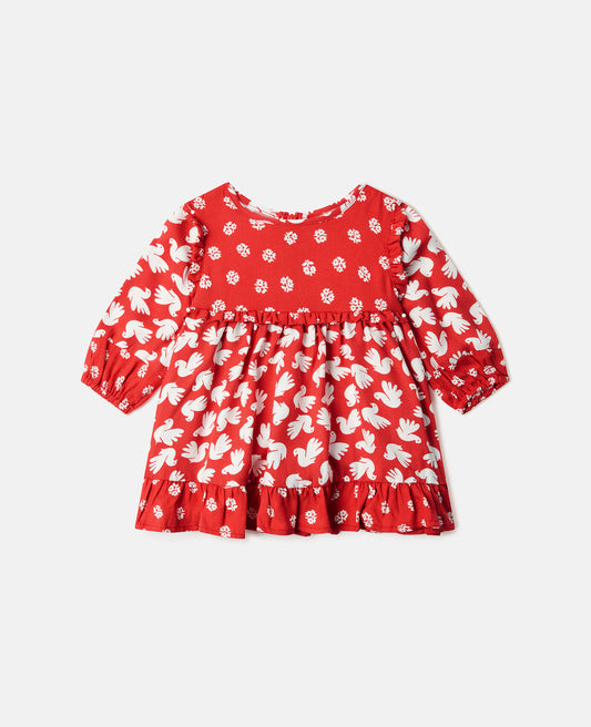 Stella McCartney Bird Print Twill Dress With Bloomer