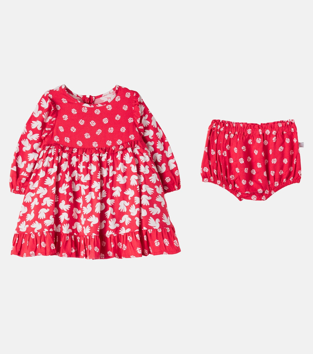 Stella McCartney Bird Print Twill Dress With Bloomer