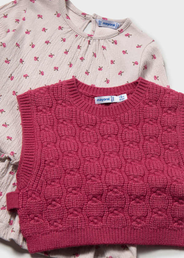 Mayoral Baby Girl Dress With Vest