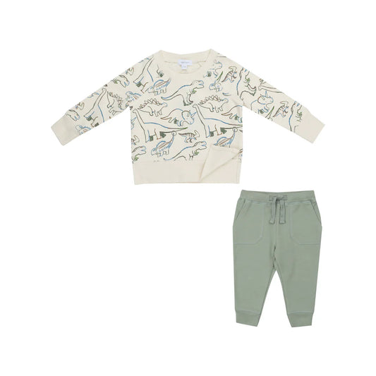 RAGLAN SWEATSHIRT AND JOGGER SET - ARTSY DINOS