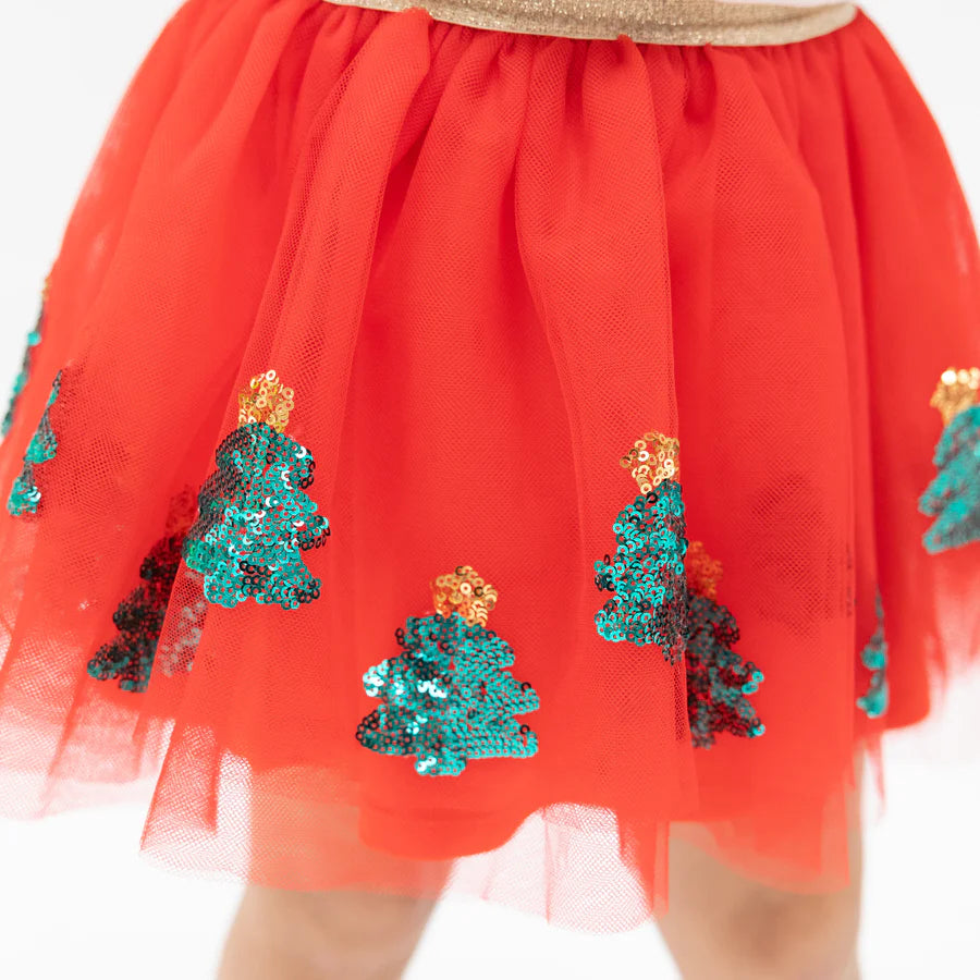 HOLIDAY TUTU SKIRT - CHRISTMAS TREES