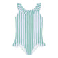 Minnow Girls Tamarin Stripe Ruffle Collar One Piece