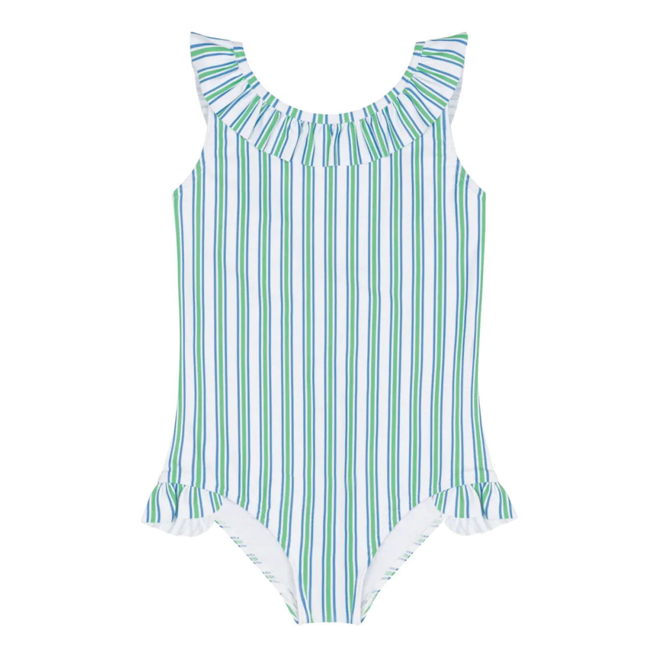 Minnow Girls Tamarin Stripe Ruffle Collar One Piece