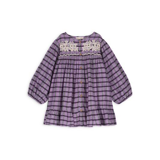 Massilia Dress in Purple Checks