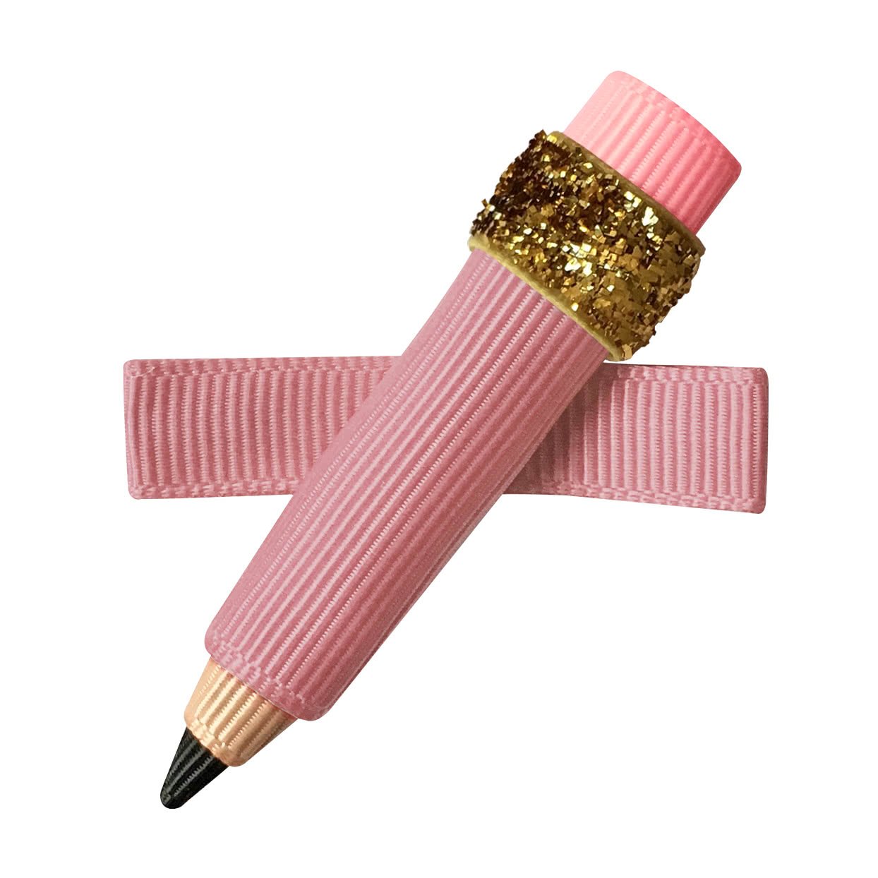 Pencil Alligator Clip - Quartz + Gold Glitter