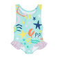 Blue Crab Print Frilled Bikini
