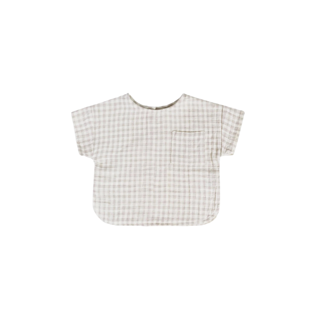 Woven Boxy Top in Silver Gingham + Luca Pant in Pistachio Set